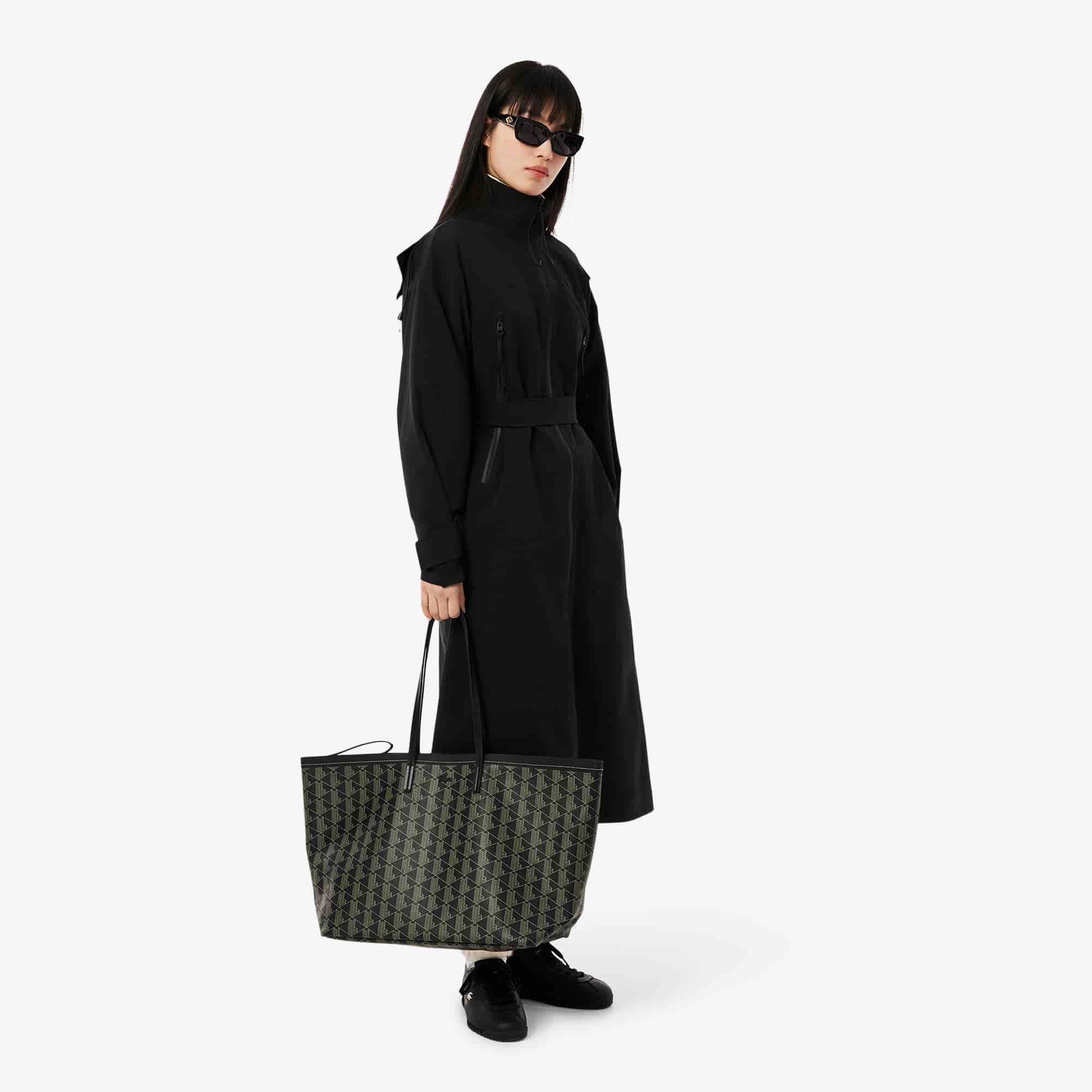 Sac cabas XXL Zely grainé avec pochette